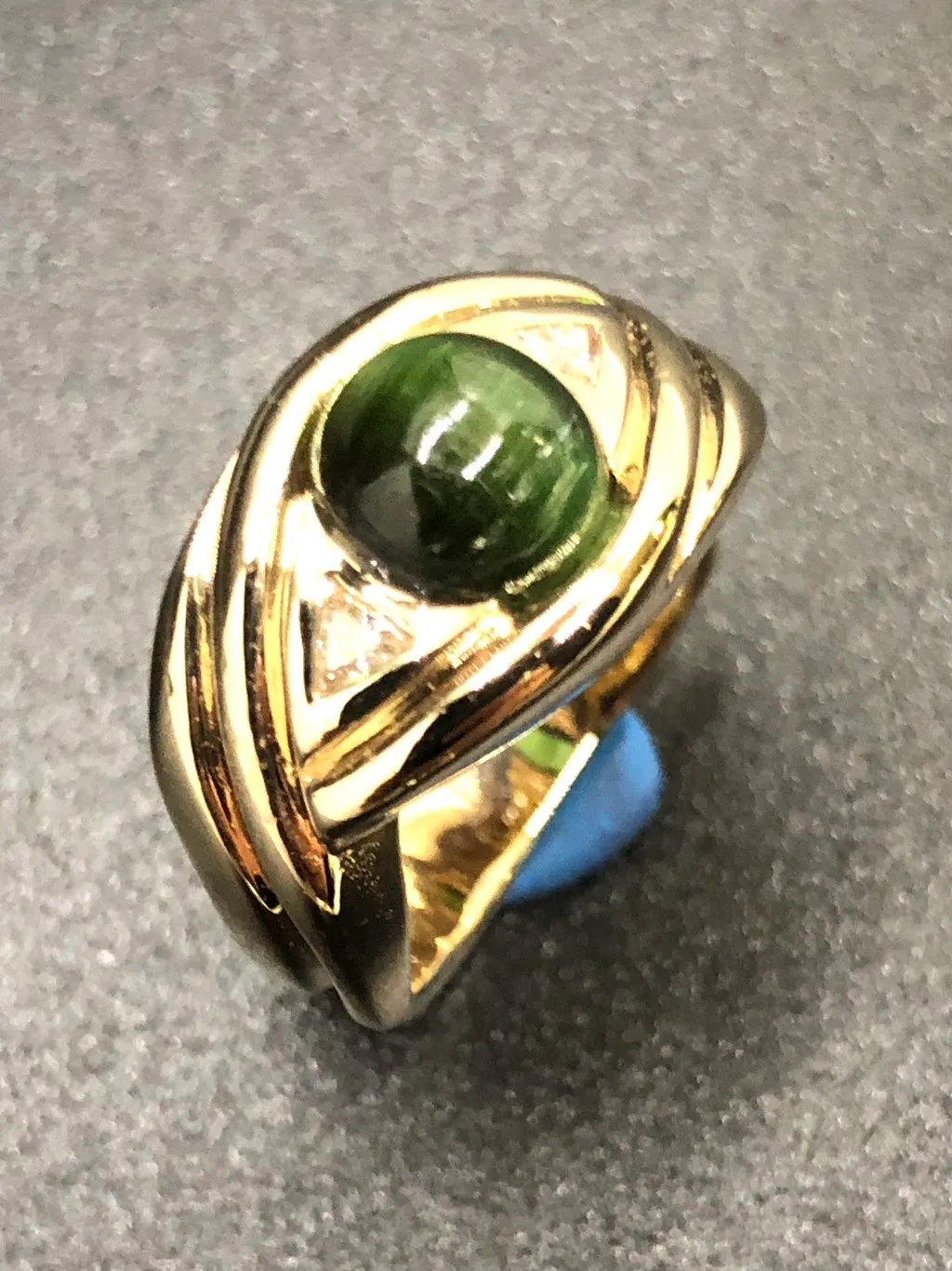 Green Tourmaline Orb Ring